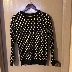 navy polka dot crew neck sweater
